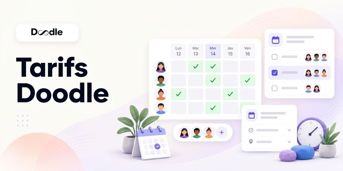 Illustration graphique des tarifs de Doodle 